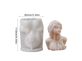Molde silicona mujer con pañuelo 3D